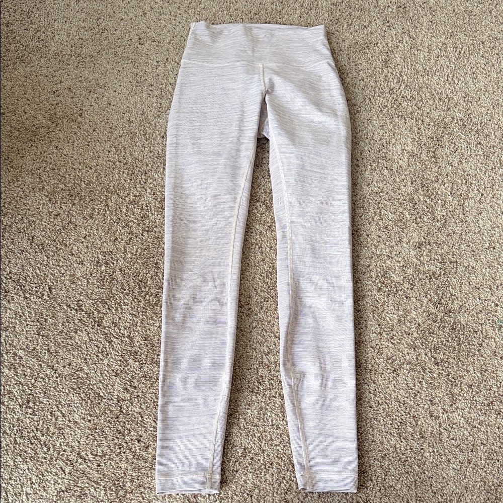 Lululemon Athletica Striped light purple and white Leggings